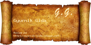 Gyurnik Gida névjegykártya